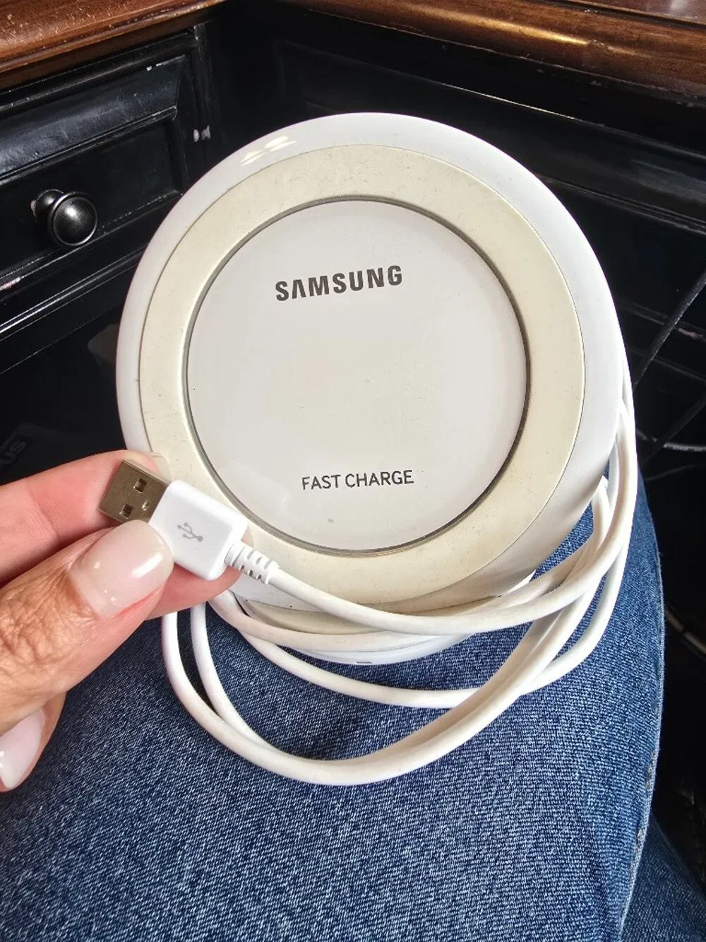 Genuine Samsung Fast Charge Wireless Charging Pad White EP-PN920 Qi Phone Charge